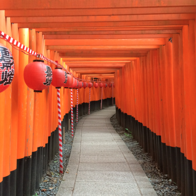 Couloir de Torii Sanctuaire Fushimi Inari Taisha Kyoto